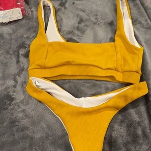 Yellow mustard bikini